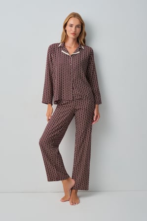Suwen Arwen Gömlek Yaka Pijama Takımı