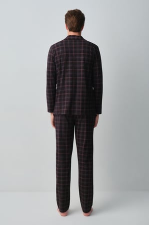Suwen James Erkek Pamuklu Gömlek Yaka Pijama Takımı