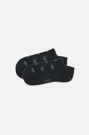 Suwen Lurex Simli Kalp Desenlii Sneaker Çorap