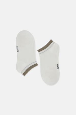 Suwen Simli Çizgili Lurex Patik Çorap