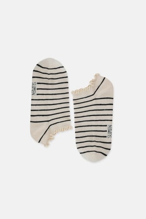 Suwen Stripe Fırfırlı Patik Çorap