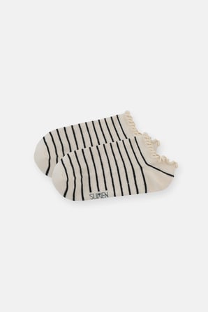 Suwen Stripe Fırfırlı Patik Çorap