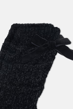 Suwen Fluffy Velvet Ribbon Soket Çorap