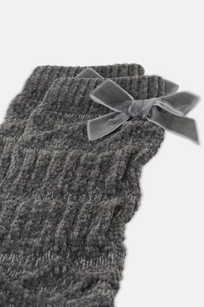 Suwen Fluffy Velvet Ribbon Soket Çorap