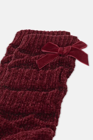 Suwen Fluffy Velvet Ribbon Soket Çorap