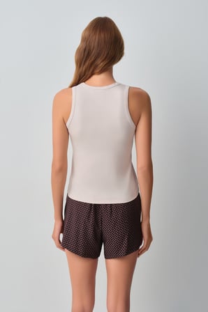 Suwen Monogram Atlet Şort Pijama Takımı