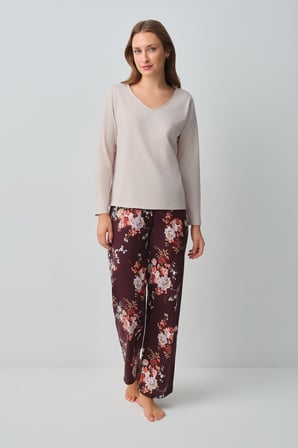 Suwen Mimoza Pamuklu Pijama Takımı