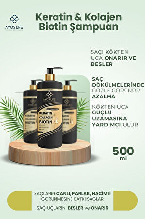 BESLEYİCİ KERATİN KOLAJEN BİOTEN ŞAMPUAN 500 ML