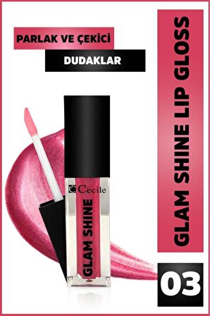 Cecile Glam Shine-Lip Oil Parlak Dudaklar Bakım ve Makyaj Seti 01-03