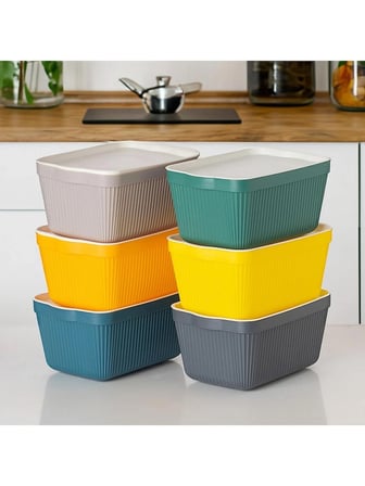 Porsima 1037 Çok Amaçlı Gıda Erzak Bakliyat Saklama Kabı Dolap Içi Organizer 6'lı 1,5 L Still Box