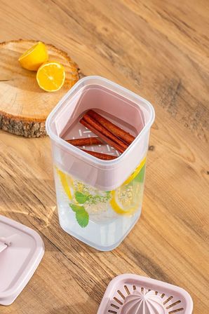 Porsima 06-1109 Detoks Sürahi & Limonluk Şeffaf 1,5 L - Pembe
