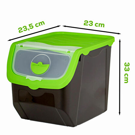 Porsima 1506 2'li 12l Çok Amaçlı Erzak Saklama Kutusu Sebzelik Yeşil