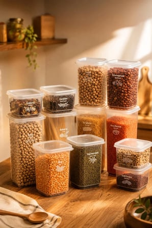 Porsima 1174 12'li Etiketli Renkli Kapaklı Gıda Saklama Kabı Seti