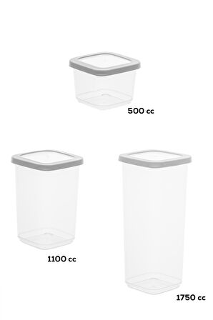 Porsima 1176 12'li Etiketli Renkli Kapaklı Gıda Saklama Kabı