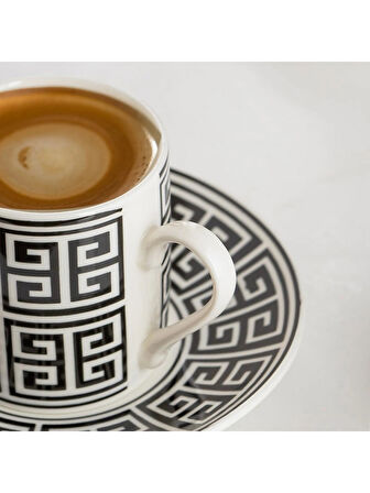 Porsima Perotti Yx01 Desenli 6 Kişilik Porselen Fincan Takımı 90c