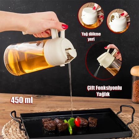 Porsima Alk-3154 Çok Amaçlı Cam Sprey Şişe Yağlık Yağdanlık Krem