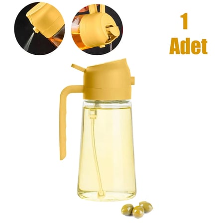 Porsima Alk-3157 Çok Amaçlı Cam Sprey Şişe Yağlık Yağdanlık Sarı
