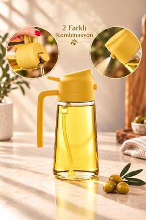 Porsima Alk-3157 Çok Amaçlı Cam Sprey Şişe Yağlık Yağdanlık Sarı