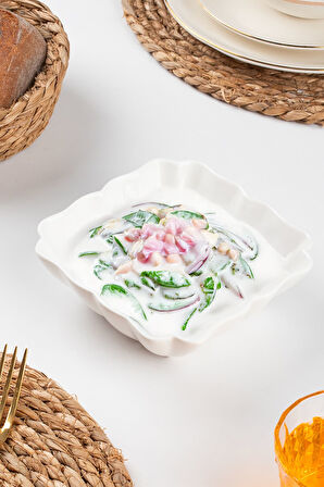 Porsima 1749N Porselen Servis Tabağı Salata Çerez Sunum Meze Yemek Kasesi 15 cm
