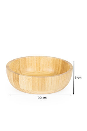 Porsima 2061 Orta Boy Doğal Bambu Salata Kasesi 20cm