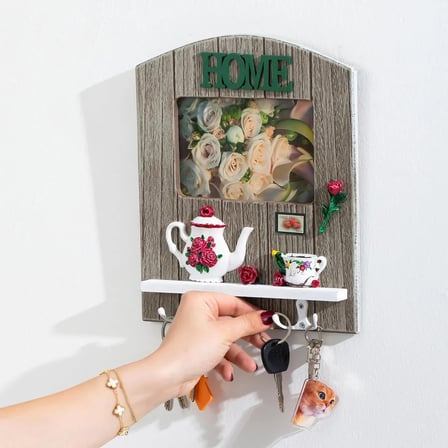 Porsima 2070 Duvara Montajlı Dekoratif Anahtarlık - Duvar Askılı Anahtar Düzenleyici 22X26,5cm