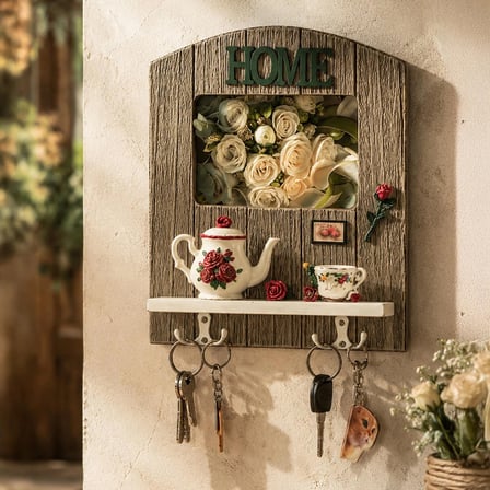 Porsima 2070 Duvara Montajlı Dekoratif Anahtarlık - Duvar Askılı Anahtar Düzenleyici 22X26,5cm