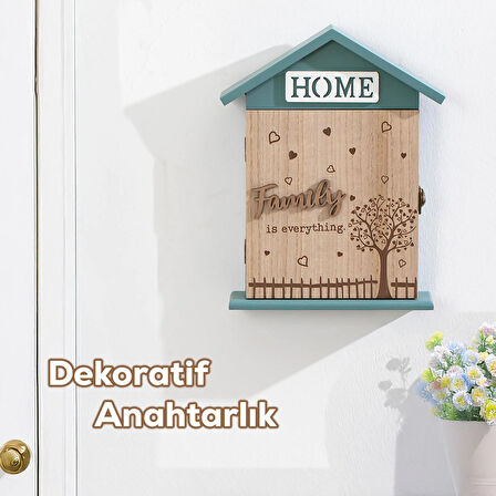 Porsima 2073 Duvara Montajlı Dekoratif Anahtarlık Dolabı - Duvar Askılı Anahtar Saklama Kabini 17X27,5cm
