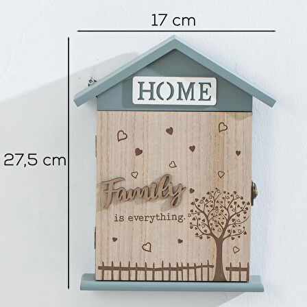 Porsima 2073 Duvara Montajlı Dekoratif Anahtarlık Dolabı - Duvar Askılı Anahtar Saklama Kabini 17X27,5cm