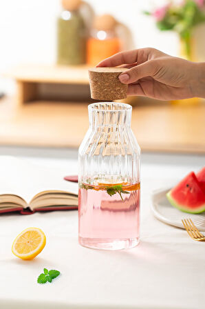 Porsima 2095 Mantar Kapaklı ve Cam Başucu Sürahisi 950ml