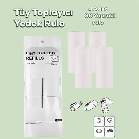 Porsima 3108 Kedi Köpek Tüy Toplayıcı Yedek Rulo 4 Adet