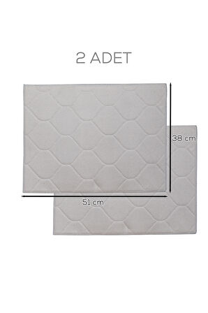 Porsima 3139 2li Mikrofiber Tezgah Üstü Kurutma Matı Süper Emici Bulaşıklık Gri Gri