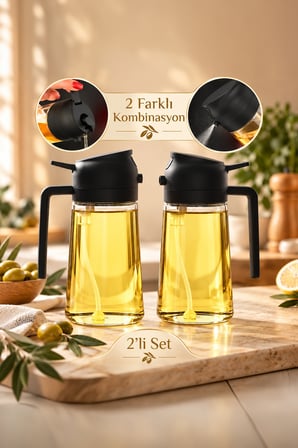 Porsima Alk-3159 2 Li Çok Amaçlı Cam Sprey Şişe Yağlık Yağdanlık