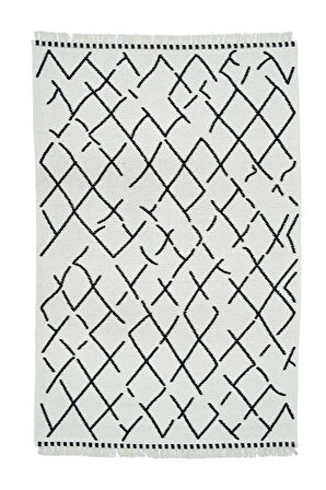 SİMEREV HALI İskandinav Kaymaz Taban Saçaklı Dokuma Örgü Yıkanabilir Salon Oturma Odası Yolluk Kilim