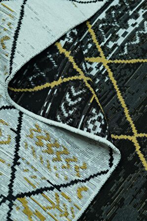 SİMEREV HALI Pamuk Dokuma Yumuşak Çift Taraflı Yıkanabilir Saçaklı Salon Mutfak Yolluk Kilim