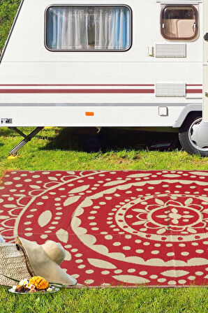 Plastik Halı Katlanabilir Çift Taraflı Plaj Kamp Piknik Balkon Hasır Mat Savan Karavan Halısı Kilim