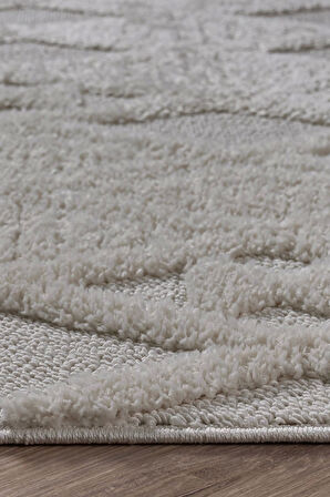 Bukle Dokuma Yumuşak Halı Salon Oturma Odası Mutfak Yatak Odası Antre Yolluk Kilim Krem