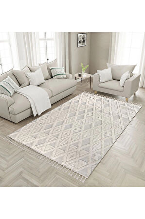 Bukle Dokuma Yumuşak Halı Salon Oturma Odası Mutfak Yatak Odası Antre Yolluk Kilim Krem