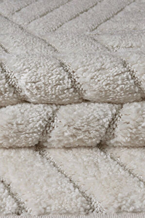 Bukle Dokuma Yumuşak Halı Salon Oturma Odası Mutfak Yatak Odası Yolluk Kilim Krem Bej