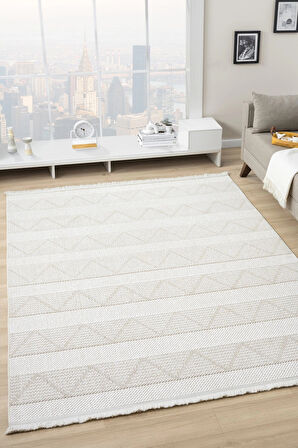 Krem Bej Yumuşak Bukleli Dokuma Halı Bukle Kilim Salon Mutfak Koridor Yolluk Dokuma Makine Halısı