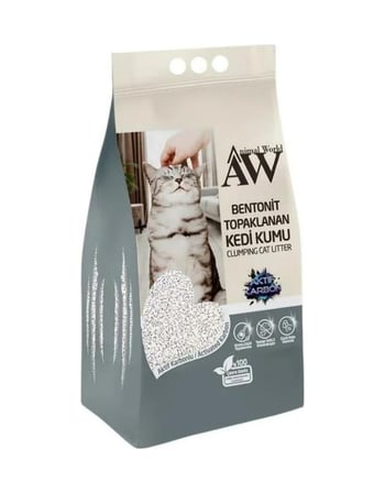 Animal World Aktif Karbonlu Topaklanan Bentonit Kedi Kumu 10 Lt x 2 Adet 