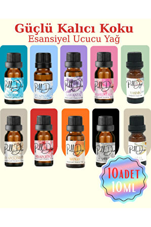 10'lu Karışık Esansiyel Uçucu Koku Yağı Buhurdanlık Yağı Difüzör Esansı Hobi Esans Ortam Oda 10ml
