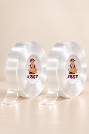 2 Adet Çift Taraflı Yapışkanlı Nano Bantı 19 mm x 1 Metre Şeffaf Bant Silikon Duvar Bandı Bantları