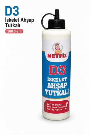 D3 İskelet Ahşap Tutkalı Şeffaf 500 GR Mobilya Mdf Sunta Tahta Güçlü Hobi Tamir Kuvvetli Yapıştırıcı