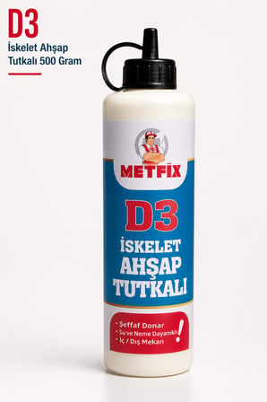 D3 İskelet Ahşap Tutkalı Şeffaf 500 GR Mobilya Mdf Sunta Tahta Güçlü Hobi Tamir Kuvvetli Yapıştırıcı