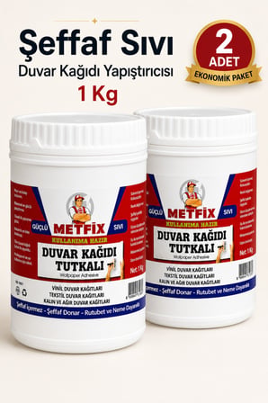 2 ADET 1 KG Şeffaf Sıvı Ovalit Duvar Kağıdı Tutkalı Vinil Tekstil Kağıtları Yapıştırıcısı