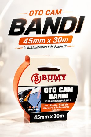 Oto Cam Bandı 45mm x 30m İz Bırakmayan Maskeleme Bandı Boya ve Cam Koruma Bandı