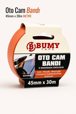 (2 ADET) Oto Araba Araç Cam 45 mm x 30 METRE Sabitleme Tamir Montaj Bandı Maskeleme Güçlü Bantı