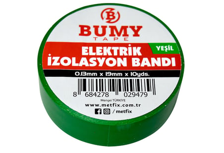 Bumy Elektrik Bandı 0.13mm x 19mm x 10 Yds Yeşil