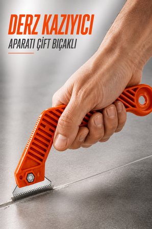 Derz Kazıyıcısı Çift Bıçaklı Fayans Arası Beyaz Hazır Dolgusu Temizleyici Temizleme Sıyırıcı Aparatı