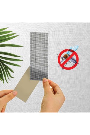 2 ADET Yapışkanlı Sineklik Tamir Bandı (Gri 48 Mm X 2 Metre) Yaması Tülü Bantı Onarımı Yapıştırma